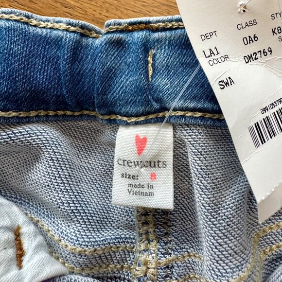 CREWCUTS Rainbow Denim Shorts Girls 8 NWT Jean Short Embroidered Pockets NEW - Picture 7 of 9